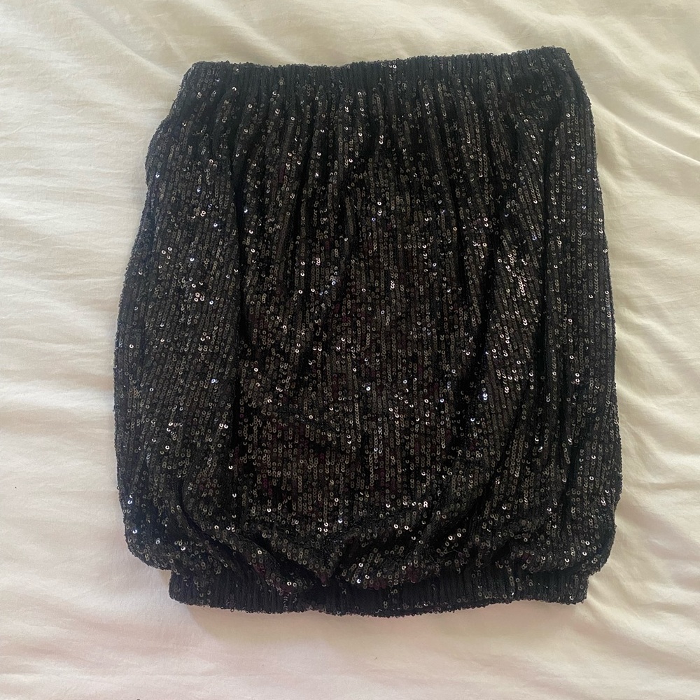 Sofia Black Sequin Tube Top